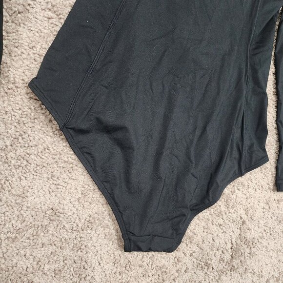 Athleta Black SUN SHIELD ONE PIECE RASHGUARD 1/2 zip Bodysuit XS - Picture 9 of 9